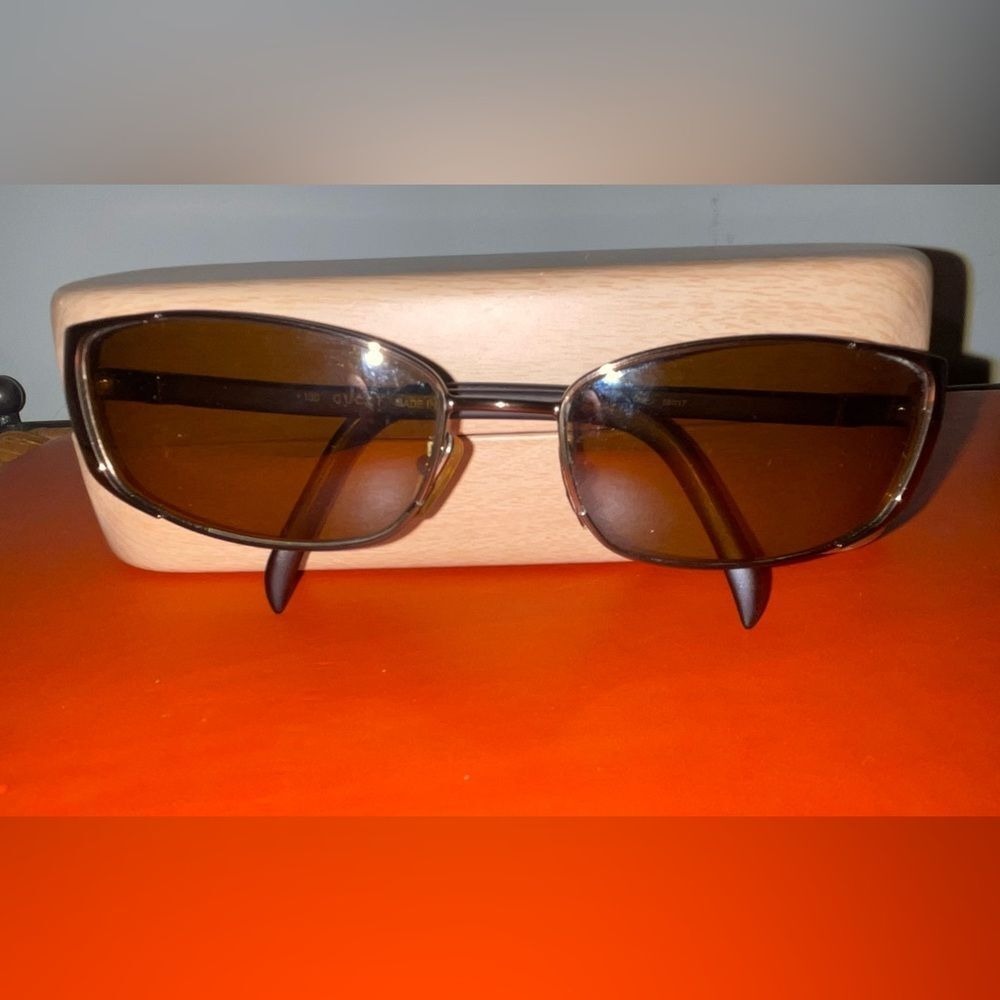 Authentic Gucci T5X Sunglasses VTG Blk Gunmetal Tom Ford Era Rectangular W/Case